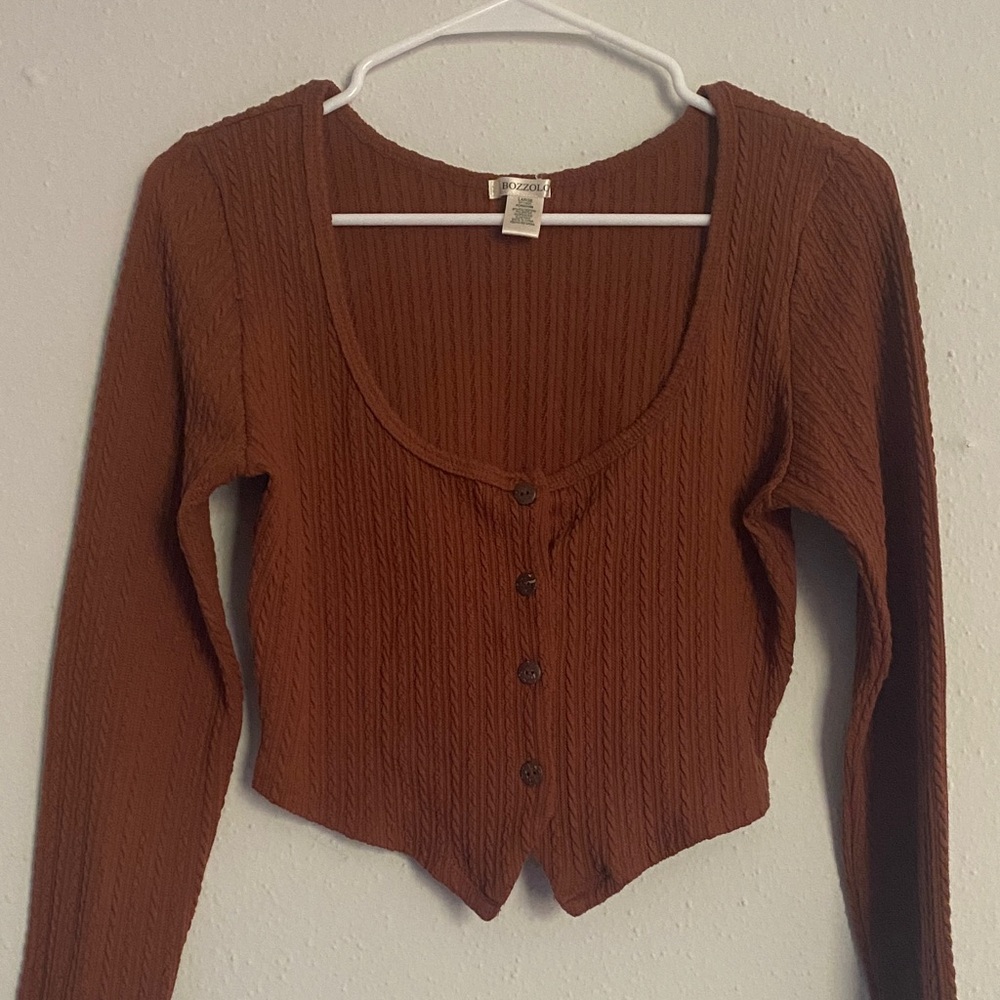 Cinnamon Ribbed Blouse